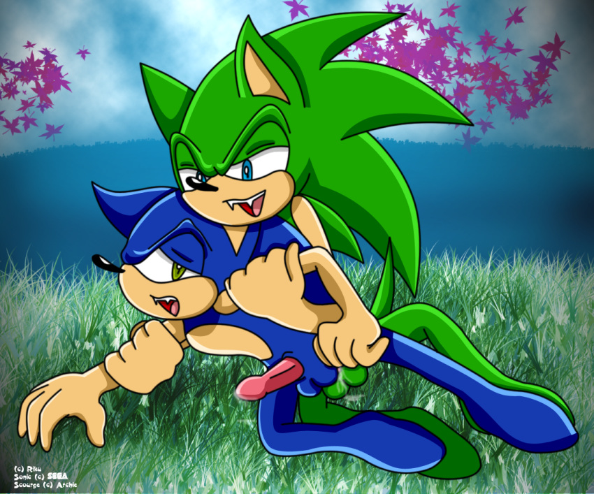 anthro archie_comics blue_fur furry gay hedgehog male male_only mammal nude riku_(artist) scourge_the_hedgehog sex sonic_(series) sonic_the_hedgehog tagme toony