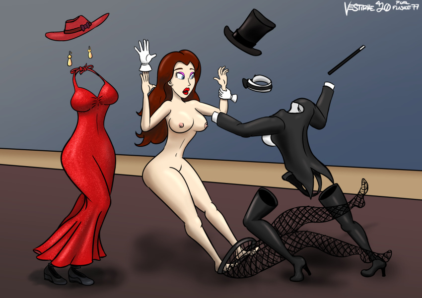 dress earrings enf female fishnets gloves hat living_clothes mario_(series) pauline png signature straight_hair stripped_naked suit super_mario_odyssey tailcoat top_hat vestiphile zatanna