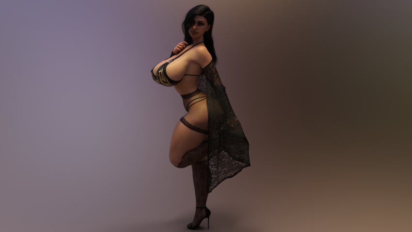 3d big_breasts big_butt dark-skinned_female eromd lingerie mia mia_khalifa presenting thick_thighs