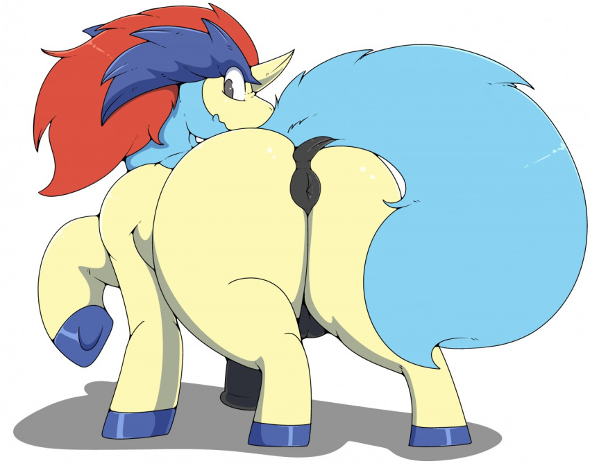 animal_genitalia animal_penis anus balls bodily_fluids brown_eyes equid equine_penis feral genitals horn keldeo keldeo_(ordinary_form) kingbeast legendary_pokemon looking_at_viewer male male_only mammal nintendo penis pokemon pokemon_(species) puffy_anus simple_background solo thick_thighs video_games