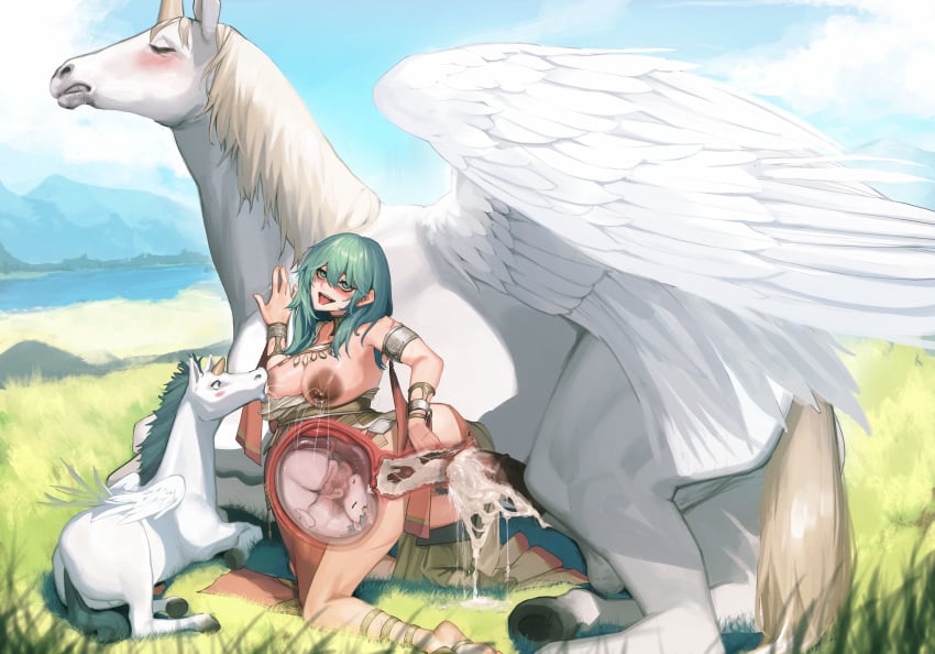 1girls ahe_gao alternate_costume artist_request ass blush breast_feeding breast_sucking breasts byleth_(fire_emblem) byleth_(fire_emblem)_(female) cum cum_in_pussy cum_inside dancer female female_on_feral feral fetus fire_emblem fire_emblem:_three_houses from_behind green_eyes horse huge_belly human_breastfeeding_animal human_mother_baby_animal human_on_feral husband_and_wife interspecies interspecies_pregnancy lactation long_hair male mother_and_son nintendo open_mouth pegasus penetration penis pregnant pregnant_sex pussy ready_to_pop sex source_request spread_legs tongue tongue_out umbilical_cord uterus vaginal_penetration x-ray zoophilia