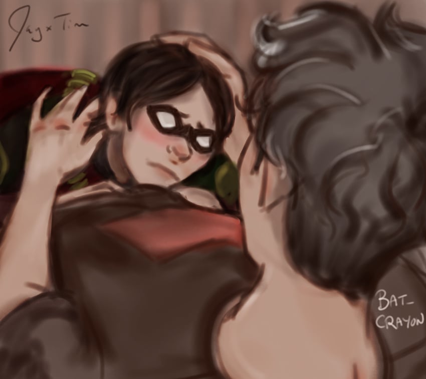 2boys batcest batman_(series) batxcrayon dc dc_comics gay jason_todd jaytim male male/male male_only red_hood_(dc) red_robin tim_drake uncensored yaoi