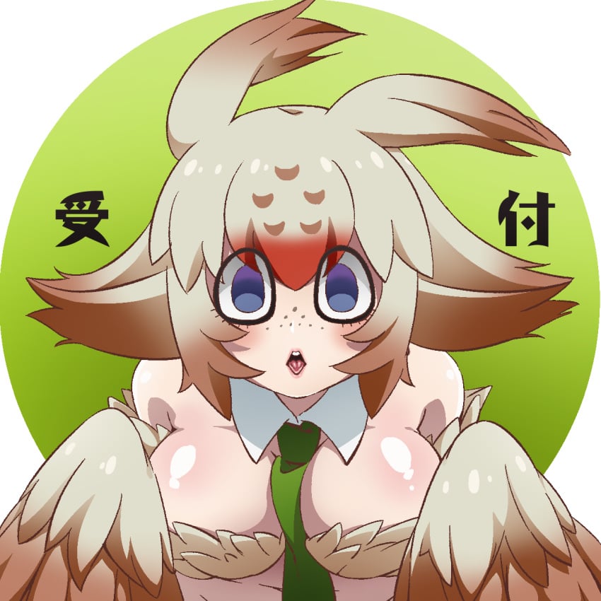 animal_humanoid artist_request avian avian_humanoid bent_over female furry harpy ishuzoku_reviewers looking_at_viewer mimilo_(ishuzoku_reviewers) monster_girl