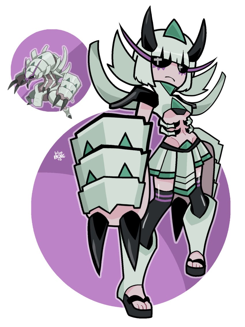 1girls armor bourbunbun female gauntlets gijinka golisopod pokemon pokemon_sm