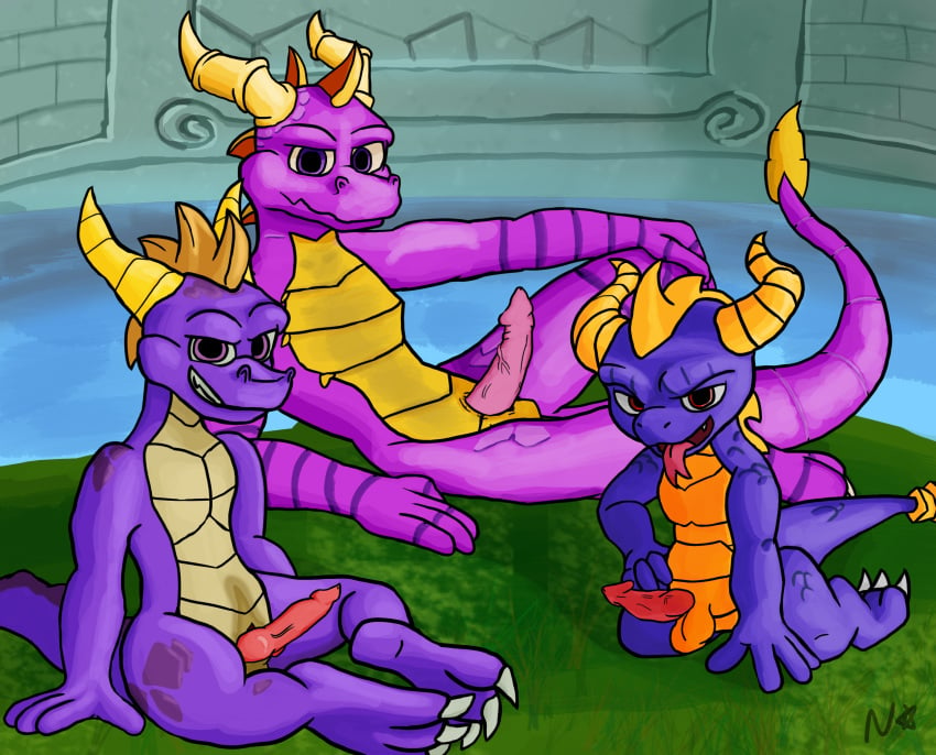 activision doppelganger dragon genitals hi_res kneeling looking_at_viewer lying male male_dragon male_only muscular on_side penis presenting presenting_penis purple_dragon sitting skylanders slim spyro spyro_reignited_trilogy spyro_the_dragon square_crossover the_legend_of_spyro video_games