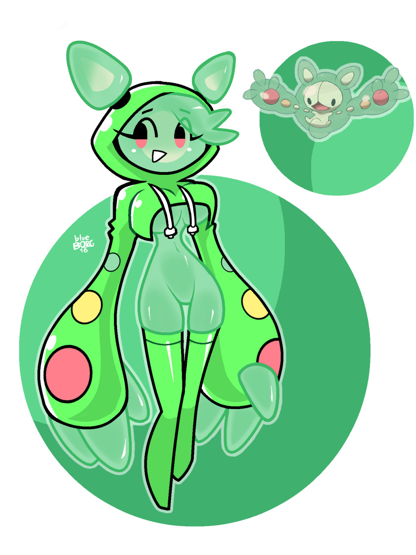 1girls bourbunbun female female_only gijinka green_slime pokémon_(species) pokemon pokemon_bw reuniclus slime_girl solo solo_female