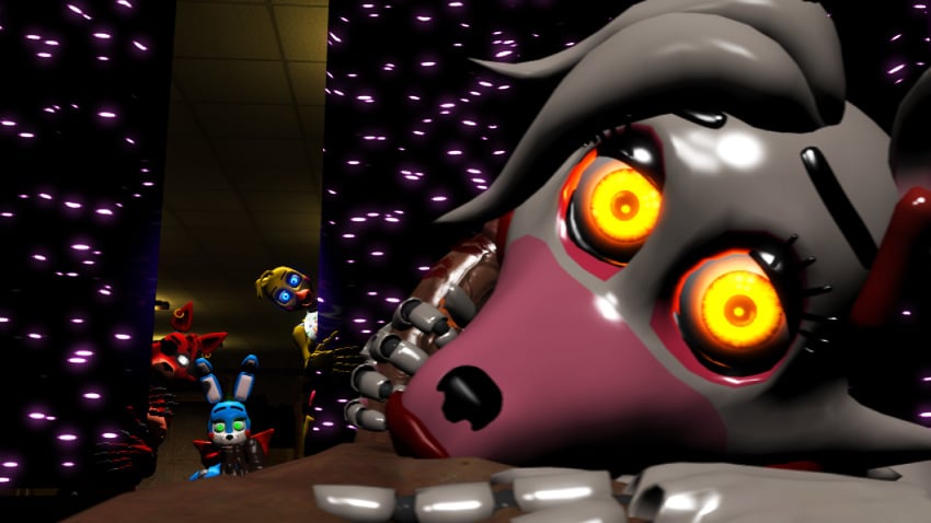 16:9 3d 5_fingers animatronic anthro avian beak being_watched bib big_breasts bird blue_body blue_eyes bow_tie breasts canid canine chicken claws clothed clothing ear_piercing eye_patch eyewear eyewear_only faceless_male facial_piercing female finger_claws fingers five_nights_at_freddy's five_nights_at_freddy's_2 fox foxy_(fnaf) galliform gallus_(genus) genitals green_eyes group hair hi_res human human_on_anthro interspecies lagomorph leporid lips long_ears looking_at_another looking_at_viewer machine male male_on_anthro mammal mangle_(fnaf) mtf_crossgender neckwear neckwear_only night_guard nipple_piercing nipples nose_piercing nude open_mouth panties penis phasianid piercing pink_body rabbit red_body red_hair reshsfm robot rule_63 sex simple_background soles solo_focus source_filmmaker straight toy_bonnie_(fnaf) toy_chica_(fnaf) underwear video_games white_body white_hair widescreen yellow_body yellow_eyes