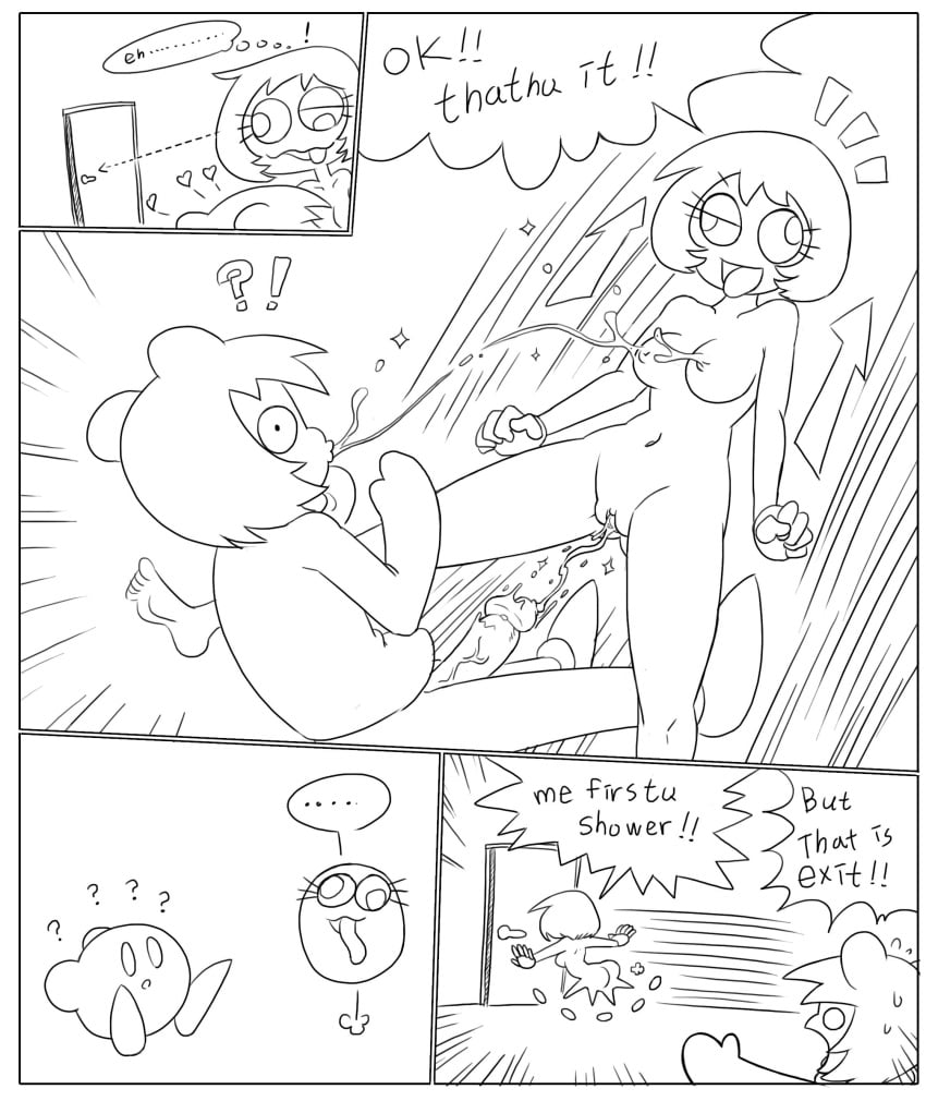 1boy 1girls 2018 5_fingers ?! after_sex ahe_gao alien alternate_species anthro barefoot blush bottomless breast_sucking breasts closed_eyes clothed clothing comic crossover cute dialogue digital_media_(artwork) duo english_text erection female femboy femboy_on_female femboydom femsub gooey_(kirby) hair half-closed_eyes happy heart hi_res hoodie human humanized jumping kirby kirby_(series) kirby_boy kirby_dreamland_3 kirby_star_allies long_tongue lotus_position male maledom mammal minus8 monochrome navel nintendo nipples nude open_mouth penetration penis pull_out pussy running sex shirt short_hair straight sucking super_smash_bros. surprise t-shirt text tongue vaginal_penetration vein video_games