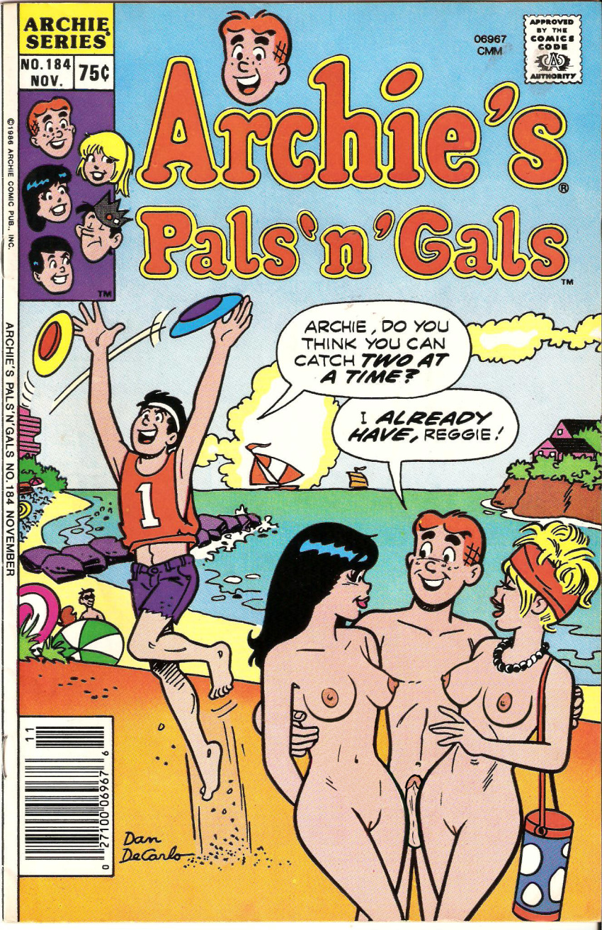 archie_andrews archie_comics beach betty_cooper black_hair blonde_hair breasts casual comic_cover edit english_text erection eye_contact female ffm happy human imminent_threesome male moriartyhide nipples nude nude_female nude_male ot3 outdoors pale_skin penis polyamory public public_nudity smile tagme throuple veronica_lodge vulva wholesome