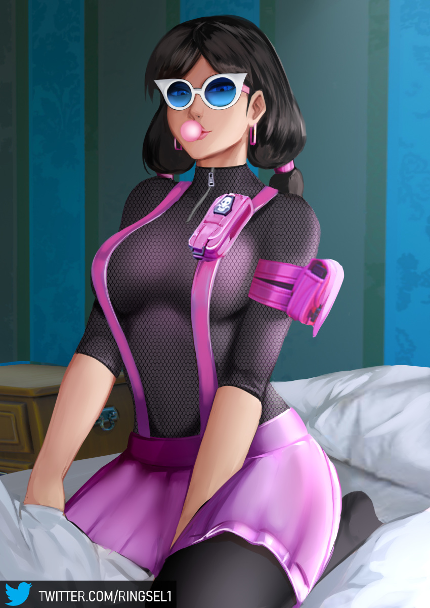 1girls big_breasts blue-tinted_eyewear chic_(fortnite) clothed fortnite looking_at_viewer ringsel safe sunglasses tagme tinted_eyewear