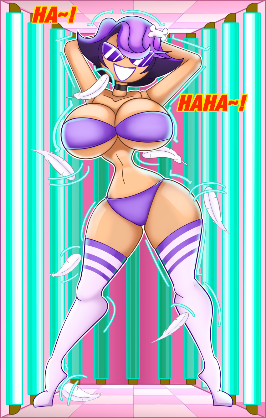 armpits bikini bimbo bimbo_body bimbofication bimbofied body_modification dollification doodlewill female hourglass_figure huge_ass huge_breasts implied_transformation midriff panties permanent_smile smile sunglasses sunnification thick_thighs thighhighs thin_waist transformation wide_hips