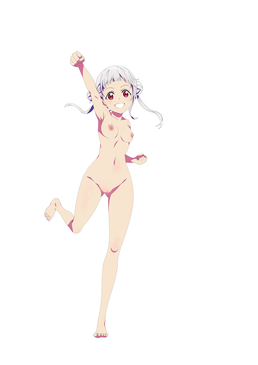 arashi_chisato breast_hold breasts edit love_live! love_live!_superstar!! naked nipples pussy transparent_background transparent_png uncensored