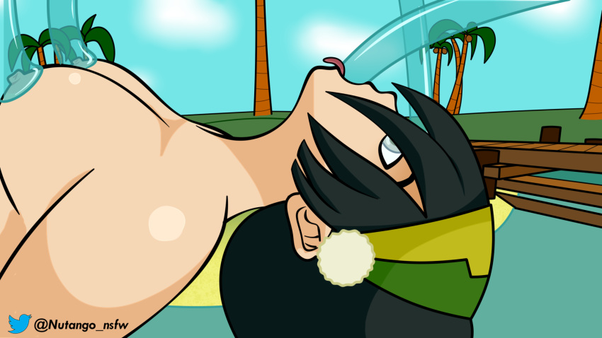 avatar_the_last_airbender breasts earth_kingdom medium_breasts nickelodeon nipple_stimulation nipples nutango straight_hair tentacle toph_bei_fong water water_tentacle waterbending