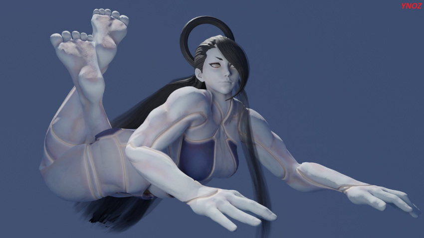1girls 3d 3d_(artwork) android canon_genderswap evil_smile female female_only long_hair pose robot robot_girl seth_(doll_unit_0) seth_(street_fighter) solo street_fighter street_fighter_v ynoz
