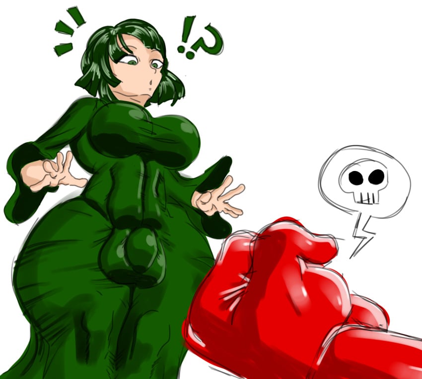 1boy 1futa ball_bulge ballbusting ballbusting_orgasm balls_bulge balls_under_clothes balls_under_dress balls_under_skirt bulge bulge_through_clothing cock_and_ball_torture dress fist fubuki_(one-punch_man) futanari glove gloves izero2204 levitating levitation long_dress moments_before_disaster one-punch_man penis penis_bulge penis_under_clothes penis_under_dress penis_under_skirt punch red_glove red_gloves saitama skull skull_head targeting testicles