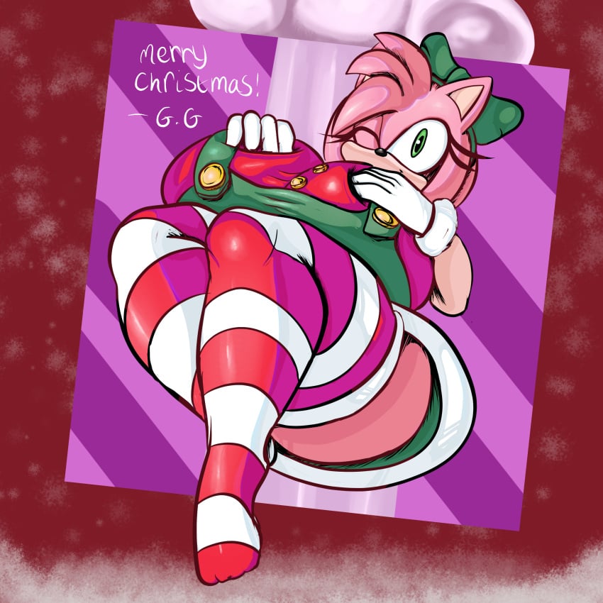 1girls 2d 2d_artwork amy_rose anthro ass big_ass big_breasts bimbo breasts breasts_bigger_than_head christmas clothed english_text eyelashes fanart female female_only general_godzilla gigantic_breasts gloves grabbing_own_breast green_eyes hedgehog hedgehog_humanoid huge_ass huge_breasts jingle_belle_amy laid_down large_ass large_breasts photo pink_fur pink_hair skirt sonic_(series) sonic_forces_speed_battle sonic_the_hedgehog_(series) stockings thick_ass thick_legs thick_thighs underass