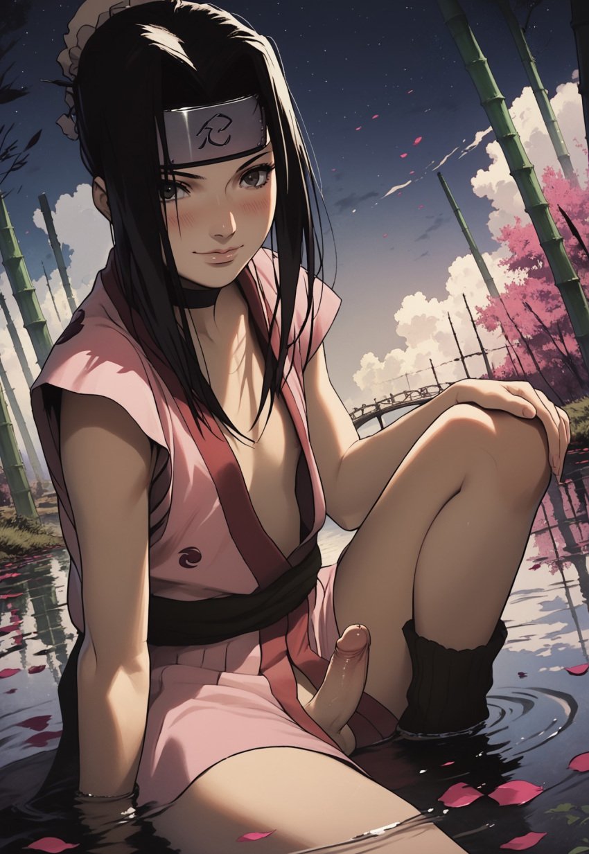 1boy 1femboy ai_generated femboy haku_(naruto) naruto_(series) original otoko_no_ko penis revenge623 self_upload solo solo_focus testicles trap