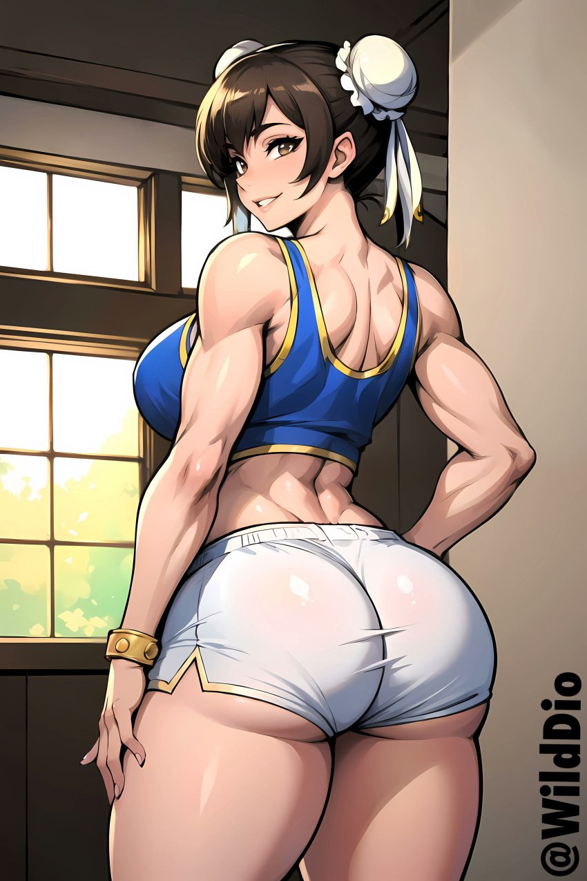 1girls abs ai_generated ass big_ass big_breasts booty_shorts breasts capcom chun-li female female_only large_breasts light_skin muscles muscular muscular_arms muscular_female short_shorts shorts solo solo_female street_fighter street_fighter_6 street_fighter_alpha street_fighter_alpha_2 street_fighter_alpha_3 street_fighter_iii street_fighter_iii:_3rd_strike street_fighter_iii_(series) street_fighter_iv street_fighter_iv_(series) street_fighter_v thick_thighs wilddio