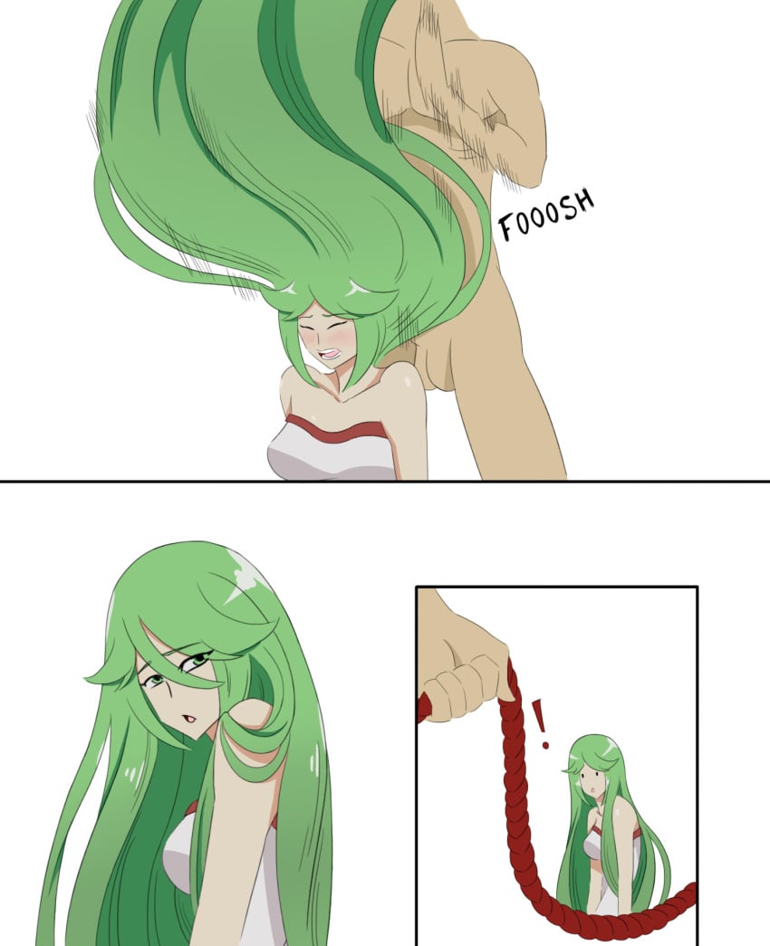 1girls female female_focus goddess green_hair hair_fetish hair_focus hairjob kid_icarus kid_icarus_uprising nintendo palutena rope unseen_male_face very_long_hair wildhl