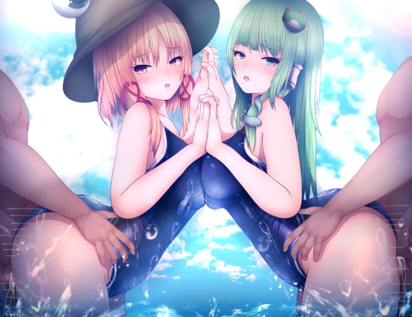 darumoon sanae_kochiya sex suwako_moriya swimsuits touhou