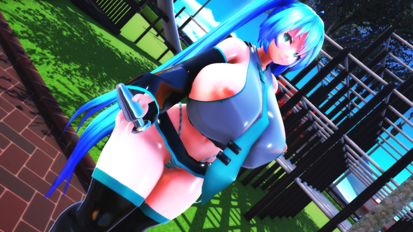 3d anastasia123mmd big_ass big_breasts bimbo buttplug hatsune_miku looking_at_viewer milf partially_nude vocaloid