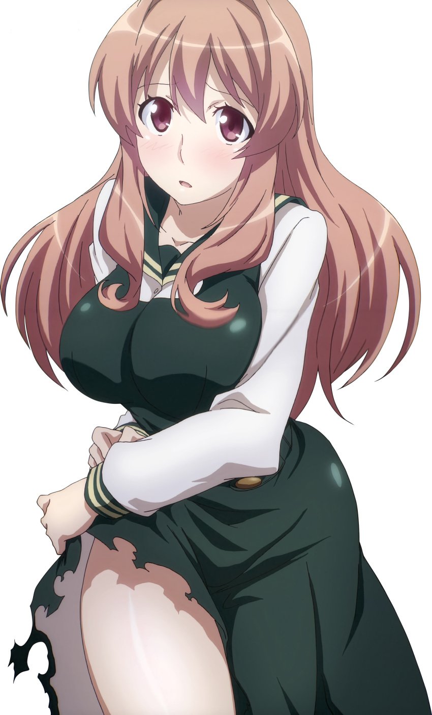 breasts brown_eyes brown_hair huge_breasts koumi_haruka long_hair rail_wars! render screencap tagme thick_thighs voluptuous wide_hips