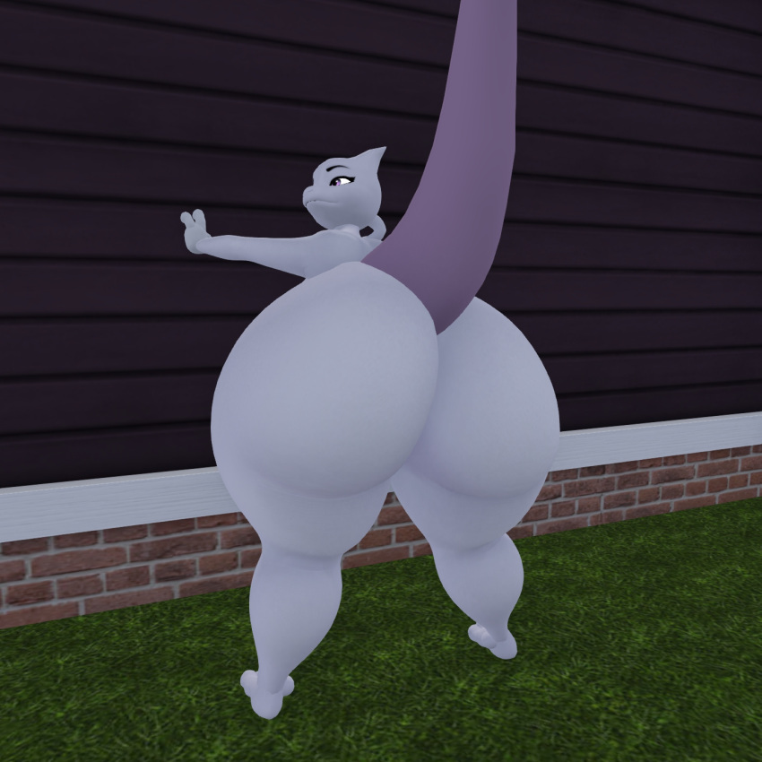 big_ass big_breasts breasts bubble_butt female ferialexonar huge_ass mewtwo pokemon pokemon_(species) thick_thighs wide_hips