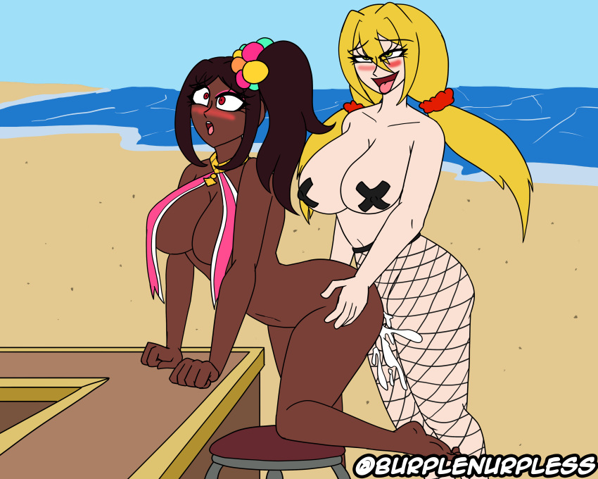 1futa 1girls :o ahe_gao arm_support bare_arms bare_legs bare_shoulders beach bent_over big_breasts big_penis bikini blonde_hair blush bottomless breasts brown_hair burplenurpless chair cleavage clothed clothing collarbone cum cum_in_pussy cum_inside dark-skinned_female dark_skin ejaculation eyes_rolling_back eyeshadow female fire_emblem fire_emblem_engage fishnet_legwear fishnets futa_on_female futanari green_eyes hair_between_eyes human large_breasts legs light-skinned_futanari light_skin long_hair looking_pleasured makeup medium_hair mostly_nude nintendo nude nude_female ocean on_one_knee open_mouth orgasm original outdoors pantyhose pasties penis pink_bikini pink_eyeshadow pink_swimsuit ponytail red_eyes revealing_clothes sex shocked shoulders side_ponytail sideboob standing standing_sex swimsuit table testicles timerra_(fire_emblem) tongue tongue_out topless twintails vaginal_penetration very_long_hair x_pasties