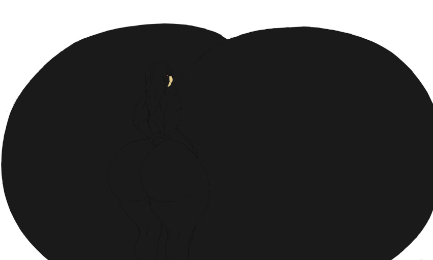 anthro ass bear big_breasts big_butt black_bear black_body black_fur black_hair boulder_bluepaw breasts female fur hair hi_res huge_breasts huge_butt humanoid hyper hyper_breasts mammal nude red_eyes rmk178 simple_background solo tail ursine white_background wide_hips