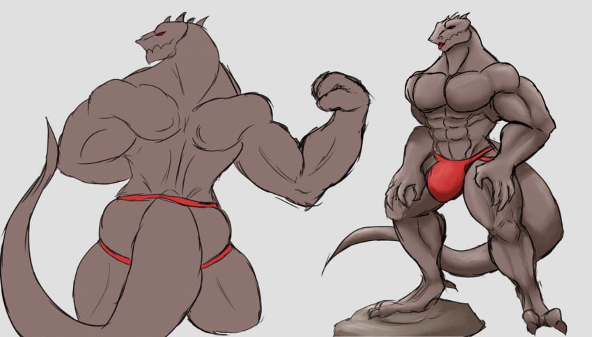 abs anthro biceps daikuhiroshiama lizard male male_only muscular muscular_anthro muscular_male pecs rak_wraithraiser rear_view reptile scalie solo tail tower_of_god wraithraiser