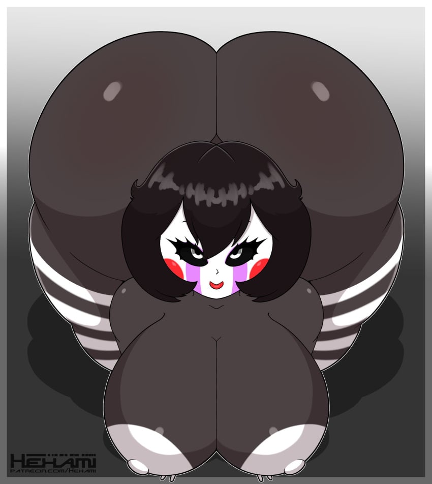 big_breasts black_body breasts_bigger_than_head chubby_female female five_nights_at_freddy's five_nights_at_freddy's_2 hexami makeup marionette_(fnaf) mommy_kink puppet_(fnaf) puppet_(thepuppetlover) solo voluptuous voluptuous_female white_eyes white_face