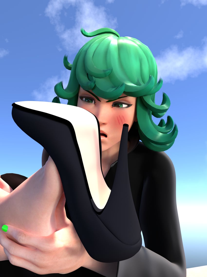 1girls 3d 3d_(artwork) black_dress blender blender_(software) blender_cycles blush blushed feet floating foot_fetish foot_focus green_eyes green_hair high_heels insanis_(artist) kiriko_(overwatch) one-punch_man overwatch overwatch_2 partially_clothed partially_clothed_female self_upload shoes sky soles solo solo_female solo_focus tatsumaki tatsumaki_(cosplay) terrible_tornado_kiriko toes