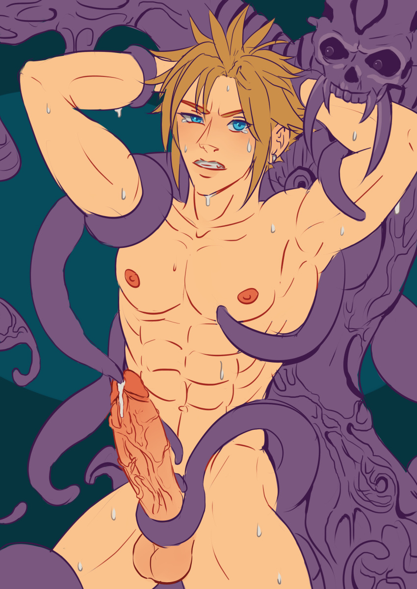 acecream alien bara bondage cloud cloud_strife cute_male dreamweaver final_fantasy final_fantasy_vii illusion jenova male male_only male_urethral_insertion sounding tentacle tentacle_on_male tentacle_rape urethral_insertion yaoi