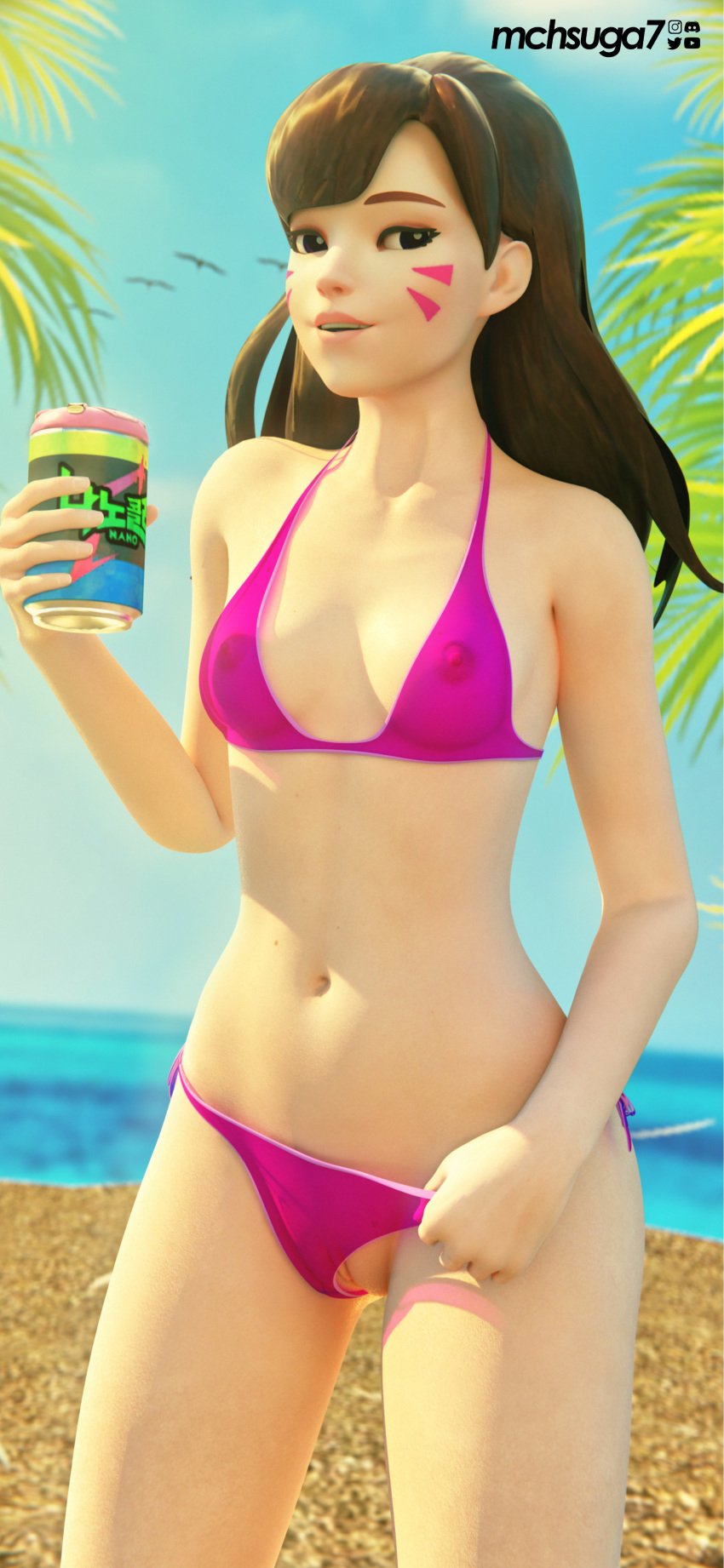 1girls 3d asian beach blender blender_(software) blizzard_entertainment breasts brown_eyes brown_hair cute d.va egirl exposed_pussy eyelashes eyeliner female female_only fringe light_skin long_hair looking_at_viewer mchsuga7 naughty_face open_mouth overwatch pale_skin public public_nudity pulling_panties purple_eyes pussy seductive_eyes seductive_look seductive_smile see-through see-through_bikini see-through_bra see-through_panties skinny slim solo solo_female solo_focus thong thong_aside video_games waveracer_d.va