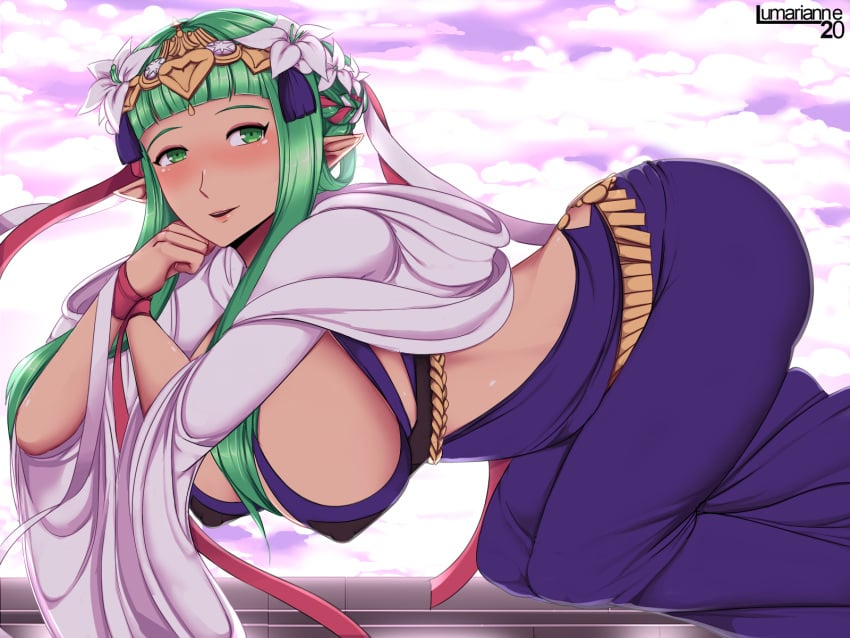 1girls alternate_ass_size alternate_breast_size alternate_version_available ass big_ass big_breasts breasts color female female_only fire_emblem fire_emblem:_three_houses goddess green_hair huge_breasts large_ass large_breasts long_hair lumarianne20 milf nabatean_(fire_emblem) nintendo nipples solo sothis_(fire_emblem)