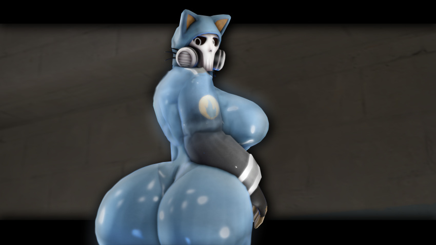 3d ass big_ass big_breasts blue_body breast breasts cat_ears f4 fempyro huge_ass latex latex_gloves latex_suit pyro sfm source_filmmaker team_fortress_2 tf2 thick_ass valve