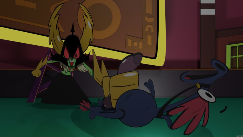 balls breasts dickgirl furry futanari green_skin huhnill huhnill_pics lord_dominator penis_grab sylvia_(wander_over_yonder) wander_over_yonder