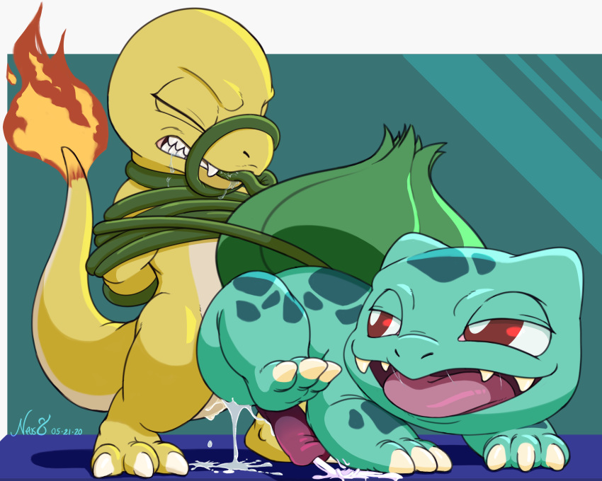 2boys 3_toes anal anal_sex blue_skin bulbasaur charmander closed_eyes cum cum_inside duo fire gay half-closed_eyes male male_only nails neos8 nintendo no_humans penetration penis pokémon_(species) pokemon pokemon_rgby red_eyes saliva sex shiny_charmander shiny_pokémon shiny_pokemon tail teeth tied_up tongue yaoi yellow_skin