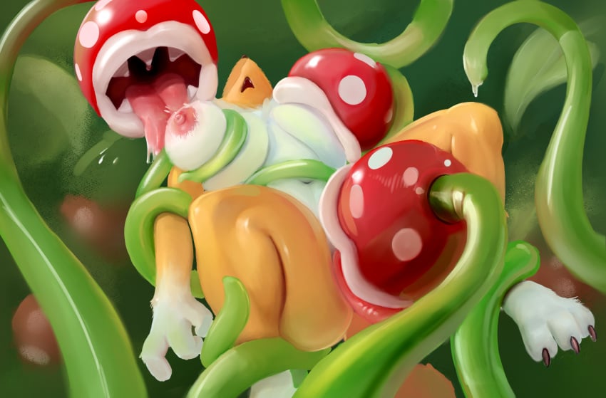 ambiguous_gender anthro ass big_breasts breast_lick breast_sucking breasts crossover cunnilingus digimon digimon_(species) elemental_creature female female/ambiguous flora_fauna foursome fur goldmikun group hi_res interspecies lactation licking mario_(series) navel nintendo nipples nude open_mouth oral piranha_plant plant renamon sex sucking tongue tongue_out vaginal_penetration video_games yellow_body yellow_fur