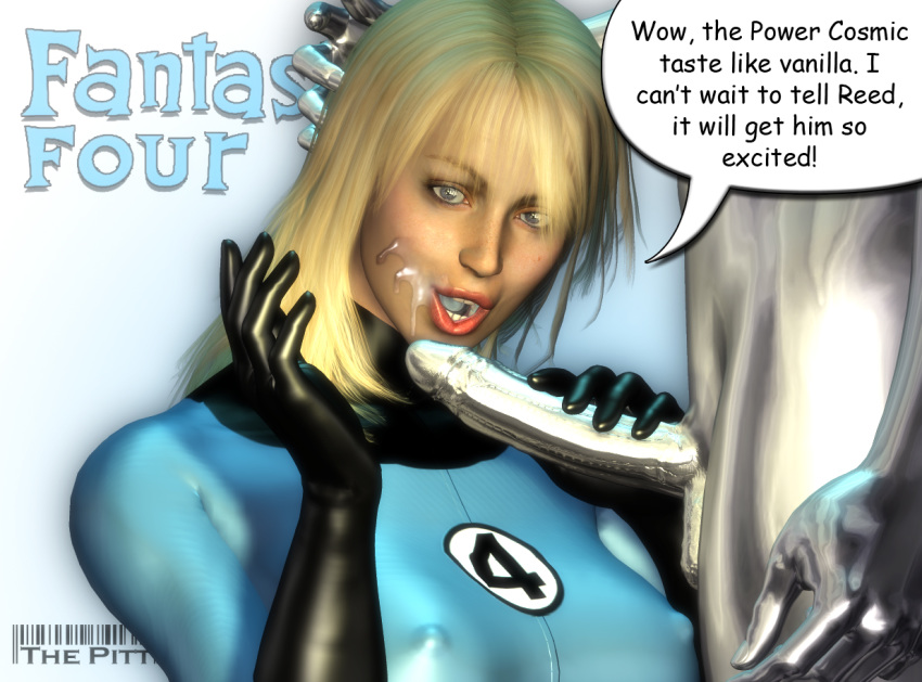 3d bodysuit faceless_male fantastic_four female human invisible_woman male marvel marvel_comics norrin_radd silver-skinned_male silver_body silver_skin silver_surfer smooth_skin straight sue_storm the_pitt