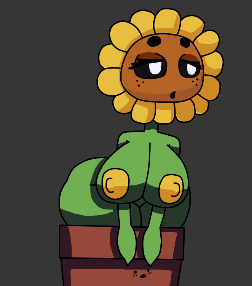 big_ass big_breasts electronic_arts elemental_creature female flora_fauna flower huge_ass huge_breasts kouh no_humans plant plant_girl plantie plants_vs_zombies popcap_games solo sunflower sunflower_(pvz) video_games wide_hips