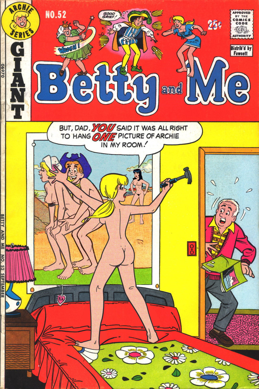 anotherymous archie_andrews archie_comics betty_and_veronica betty_cooper black_hair blonde_hair casual comic_cover female human pale_skin public vaginal vaginal_penetration