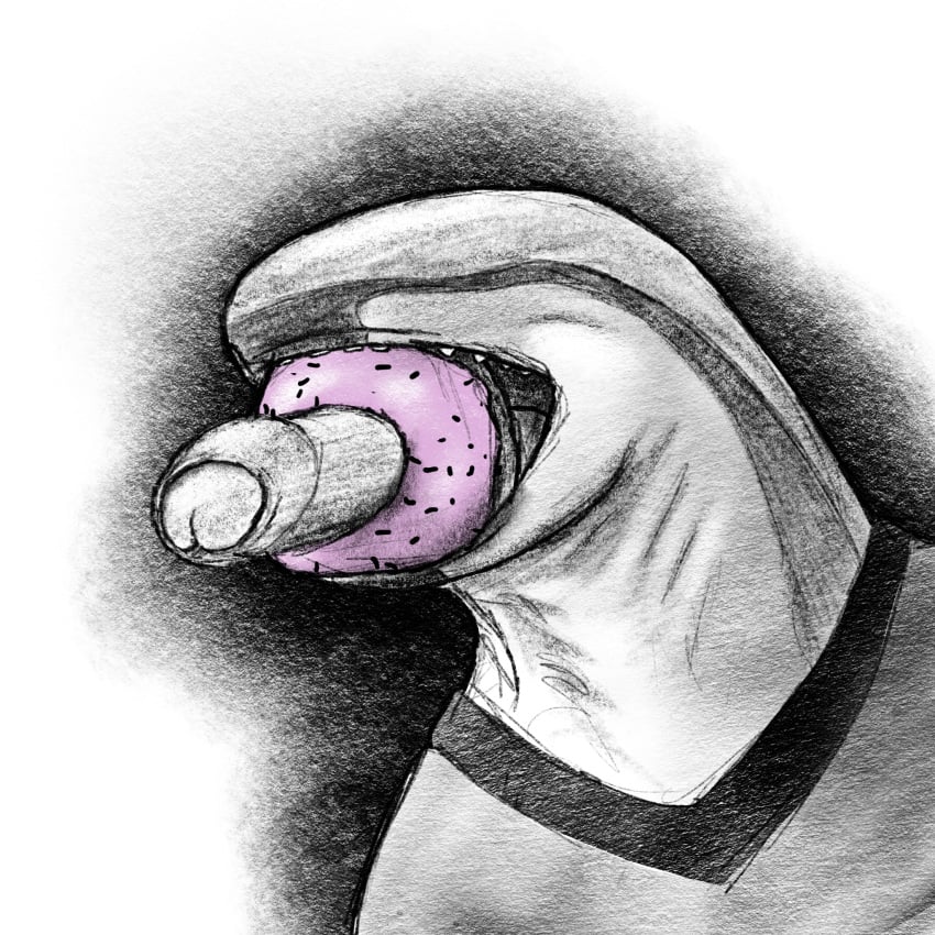 1:1 1boy anthro clothing doughnut erection fish food foreskin genitals glans hi_res male male_focus male_only marine monophallia partially_retracted_foreskin penis penis_tongue shark shirt solo solo_focus tongue topwear uncircumcised uncut unusual_genitalia_placement unusual_penis_placement zeemf