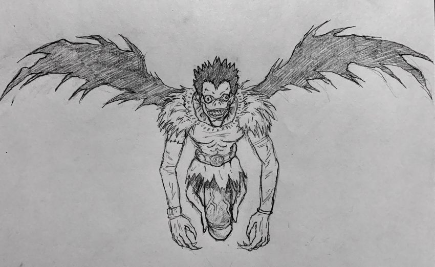 big_penis death_note demon flying huge_cock male_only penis ryuk shinigami solo_male veiny_penis wings