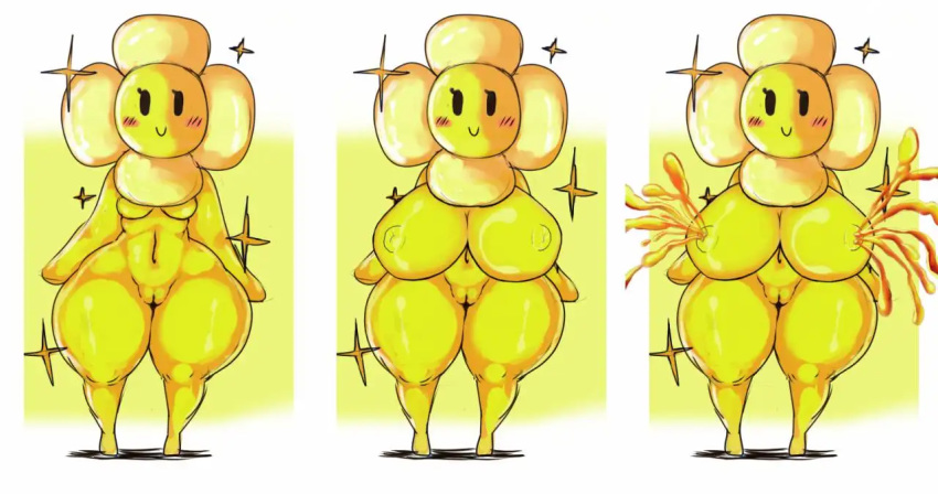 absurd_res amazy_dayzee anthro belly crazee_dayzee darky03 flower huge_breasts inverted_nipples lactation mario_(series) nintendo nipples nude paper_mario plant pussy shiny shiny_skin source_request thick_thighs unusual_lactation wide_hips