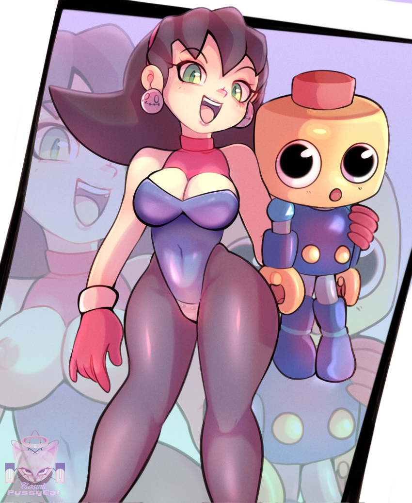 boob_window breasts cleavage cosmicpussycat female gloves leotard mega_man mega_man_legends pantyhose servbot tron_bonne