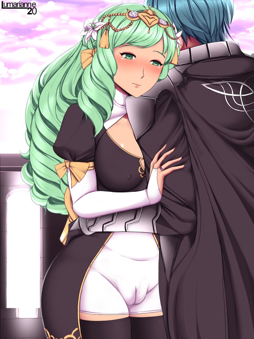 byleth_(fire_emblem) byleth_(fire_emblem)_(male) female fire_emblem fire_emblem:_three_houses flayn_(fire_emblem) large_breasts long_hair lumarianne20 male nabatean_(fire_emblem) short_hair straight