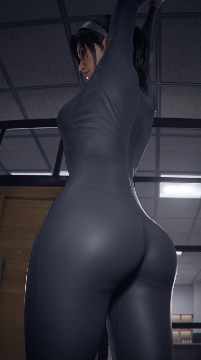 1girls 3d ass big_ass checkpik female female_only jun_kazama kazama_jun low-angle_view milf tekken tekken_8 thick_thighs tight_clothing tight_fit zero_suit