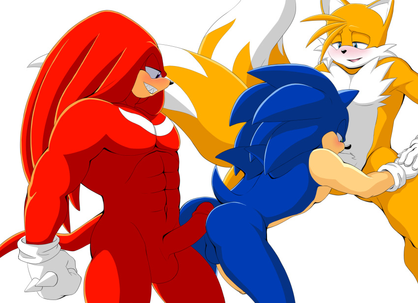 3boys alpha_channel anthro blue_body blue_fur blue_hair blue_hair_bottom blush canid canine domination echidna eulipotyphlan fox fur furry furry_only gay genitals group group_sex hedgehog hi_res humanoid_genitalia humanoid_penis knuckles_the_echidna light_hair_on_dark_hair male male/male male_only mammal monotreme muscular muscular_male penis red_body red_fur red_hair red_hair_on_blue_hair red_hair_top sex sonic_(series) sonic_the_hedgehog sonic_the_hedgehog_(series) sonic_x sucking tails tailverknk tailverpop team_sonic threesome yellow_body yellow_fur