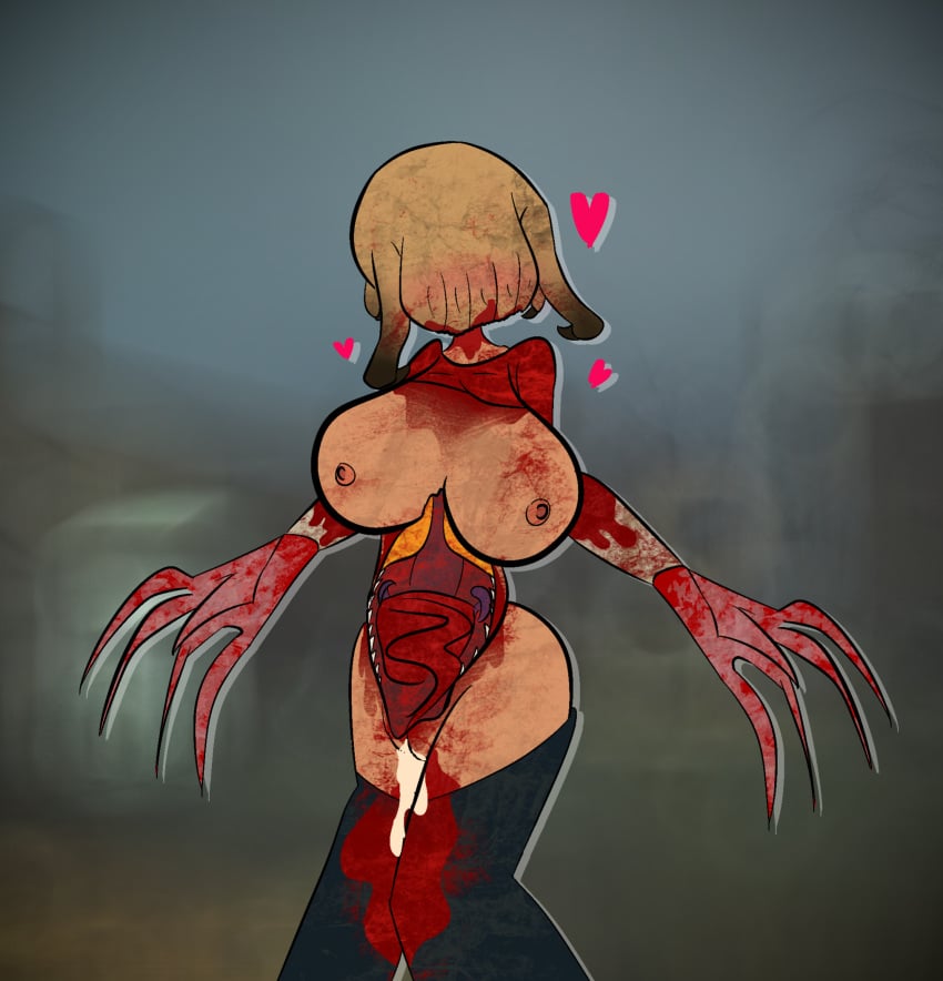 1girls 2d after_sex after_vaginal big_boobs big_breasts blood blush body_horror breasts claws corrupted cum_dripping cum_dripping_from_pussy cum_dripping_out_of_pussy cum_out_pussy female female_headcrab female_monster female_only gore half-life half-life_2 head_crab_zombie headcrab headcrab_zombie heart identity_death intestines mind_control monster_girl nipples parasite partially_clothed small_areola small_areolae solo zombie zombie_girl